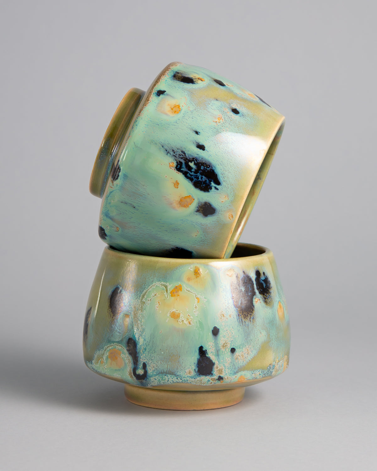 WINDY CUP 'LICHEN', two cups stacked
