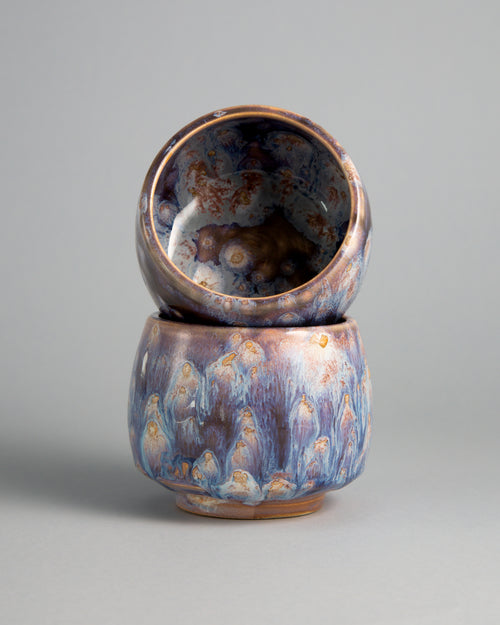 WINDY CUP 'NEBULA', two cups stacked, showing the glazed interior