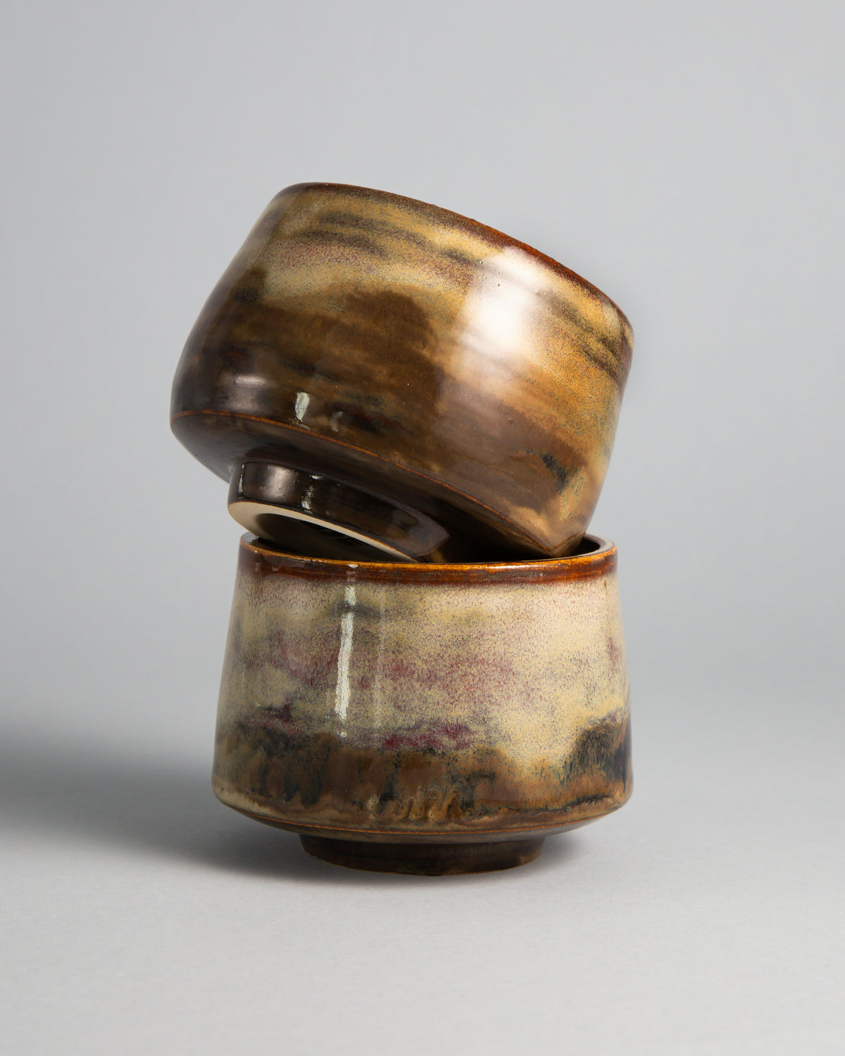 WINDY CUP 'STRATA', two cups stacked, showing the glazed interior