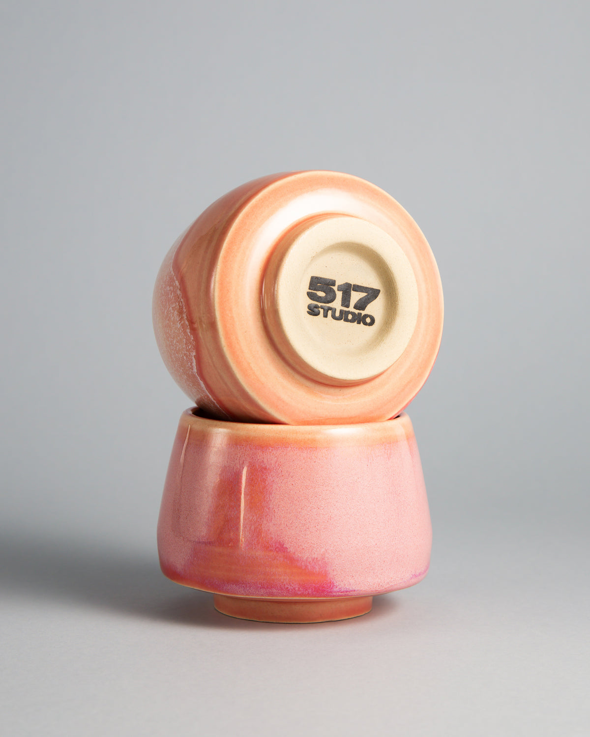 WINDY CUP 'PINK LADY', two cups stacked, showing the 517 stamp on the base